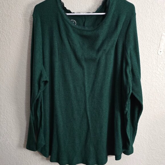 Maurices 24/7 3x Hunter Green LS Shirt - Picture 1 of 3